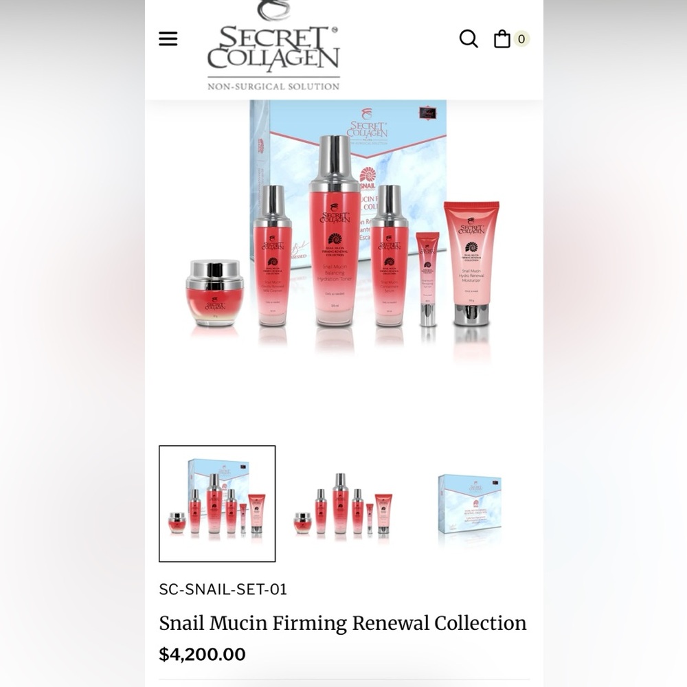 SC Snail Mucin Skincare Set - Red and Silver